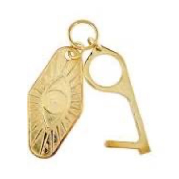 Anne Sisteron Gold Tone Metal Keychain - Picture 1 of 3